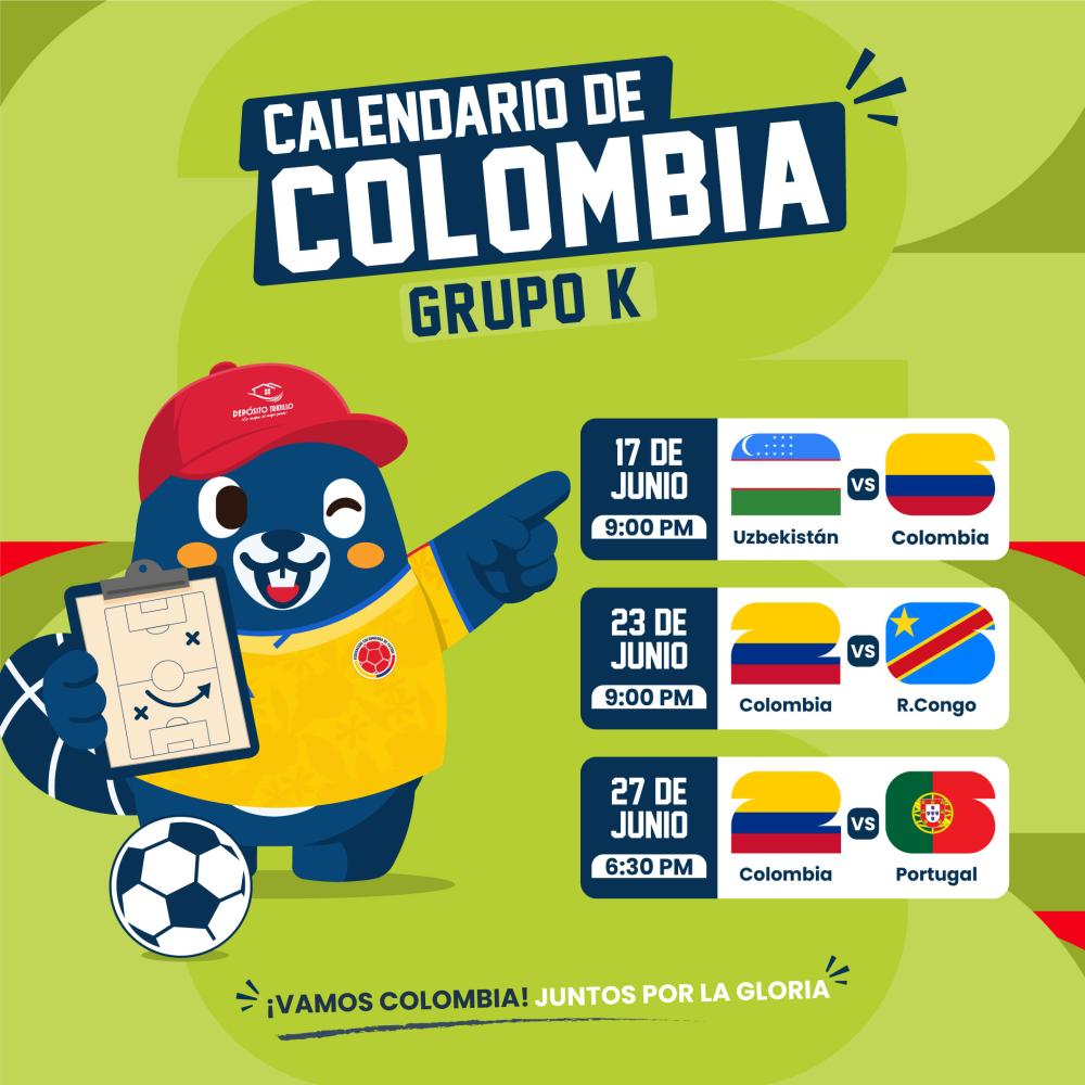 Calendario de Colombia - Grupo K