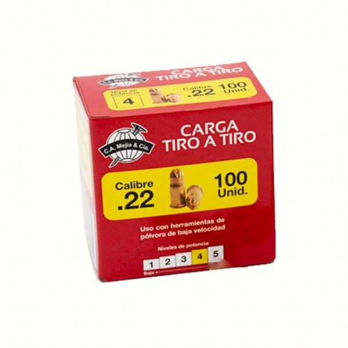 Carga Tiro A Tiro Calibre 22 Nivel 4 Pulgadas X 100 Unds