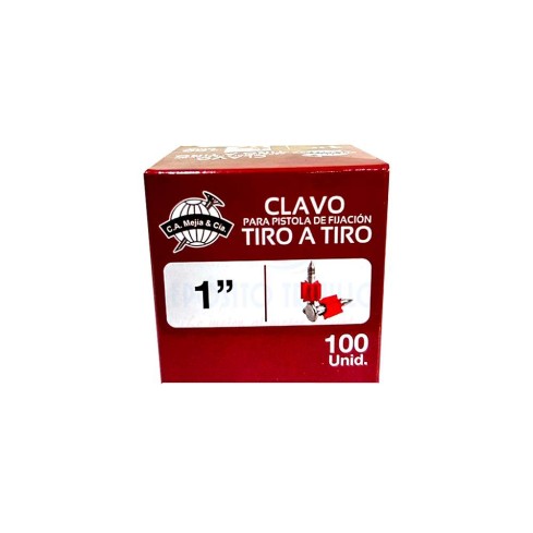 Clavo Para Pistola Fijac Tiro A Tiro 1 Pulgada X 100 Unds