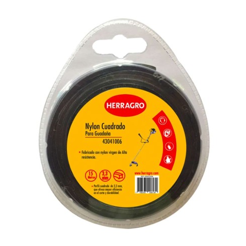 Nylon Cuadrado 3.3 Mm 15M Negro