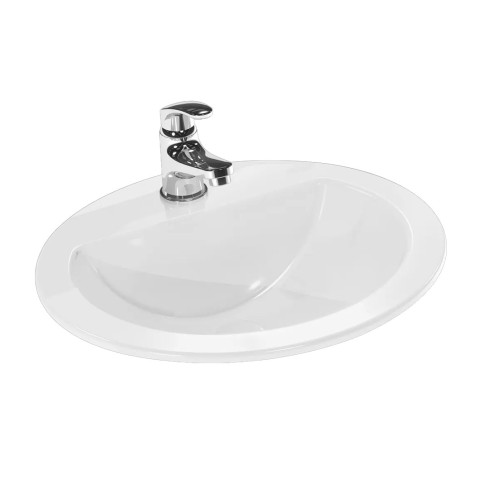 Lavamanos Eurocerámica Oval Blanco 19X49X43.5 Cm