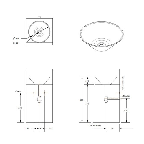 Lavamanos Eurocerámica Vessel Alamo Blanco