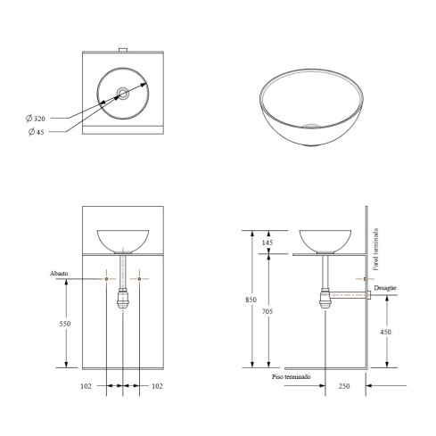 Lavamanos Eurocerámica Vessel Cattleya Blanco