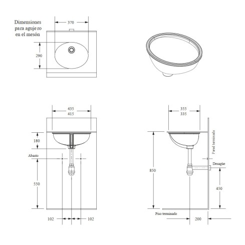 Lavamanos Eurocerámica Arrecife Blanco