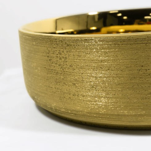 Lavamanos Vessel Bari Oro Redond 31Cm Decoramia
