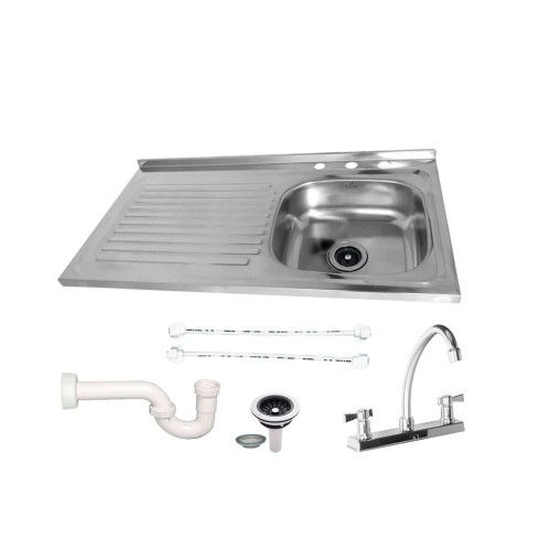 Combo Lavaplatos Acero 100X50 Cm Derecho