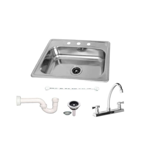 Combo Gricol Lavaplatos Acero 62X48X31/2 Mezclador