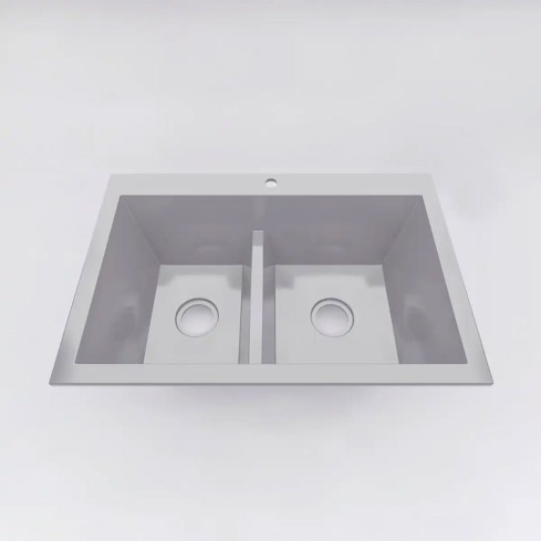Lavaplatos Firplak Koa 84X56 Doble Poceta Color Gris Niebla 