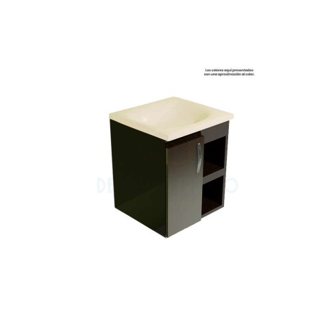 Mueble 48X38 Cm Elevado Rellim Wengue+Lavamanos Bone