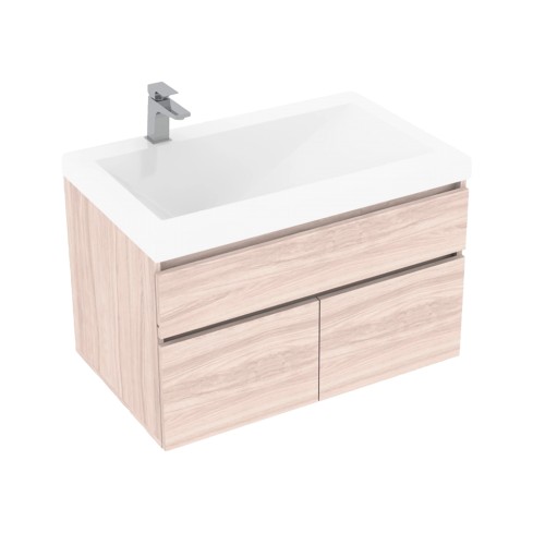 Mueble 79X48Cm Macao Elevado Mali + Lavamanos Bari Blanco