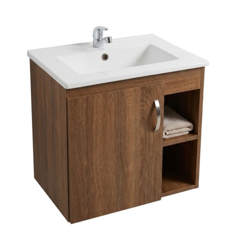 Mueble Inescril 48X38 Cm Elevado Rellim Color Caramelo+Lavamnos Porcelana Blanco