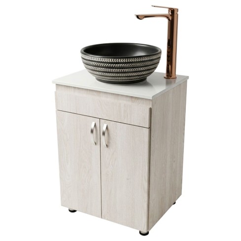 Mueble Inescril 51X40 Cm Piso Roma Tapa Marmol Blanco