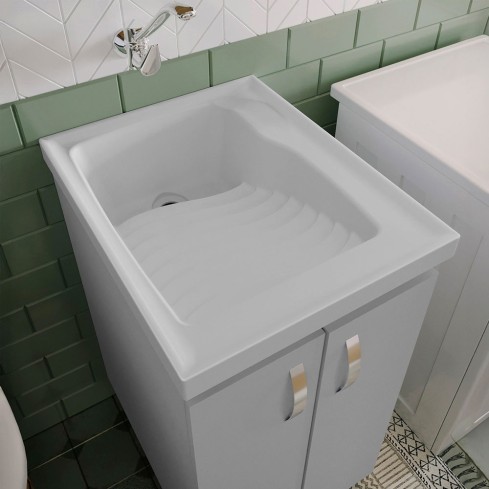 Kit Lavaropas Firplak 48X60 Aqua Blanco Bte+Mueble Piso