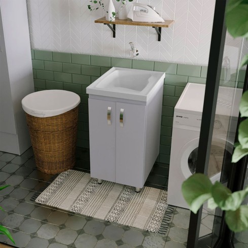 Kit Lavaropas Firplak 48X60 Aqua Blanco Bte+Mueble Piso