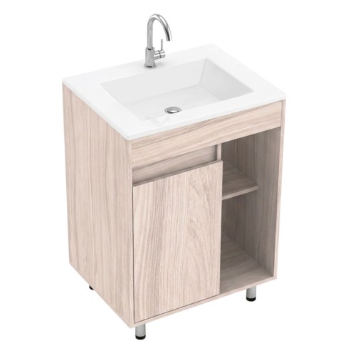Mueble Firplak 63X48 Piso Vega Mali +Lvm Oslo Blanco