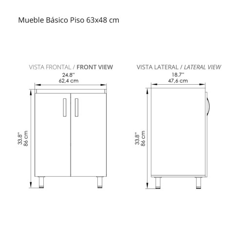 Mueble Firplak 63X48 Piso Austral + Lvm Trentino Blanco