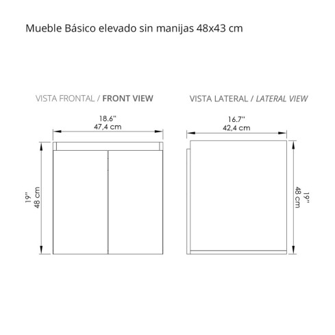 Mueble Firplak 48X43 Elevado Tambo+Lvm  Oslo Blanco S/Mnjas    