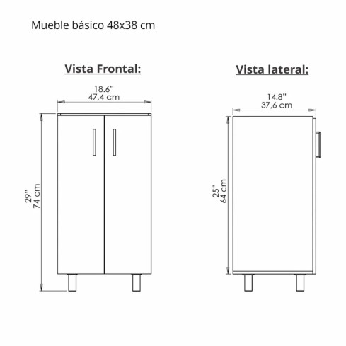 Mueble Firplak Basic 48X38 Piso Sikuani + Lvm Eco Blanc