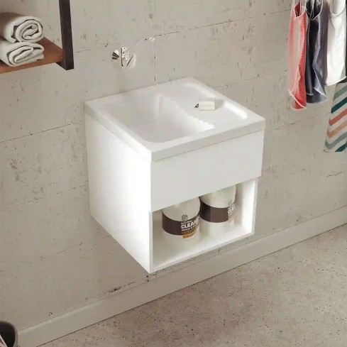 Kit Lavaropas Firplak 50X50 Versa Blanco Bte+Mueble Elev