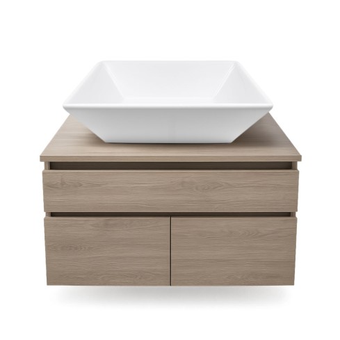 Kit Mueble 79 x 48 Macao Elevado Austral + Tapa Vessel Firplak 