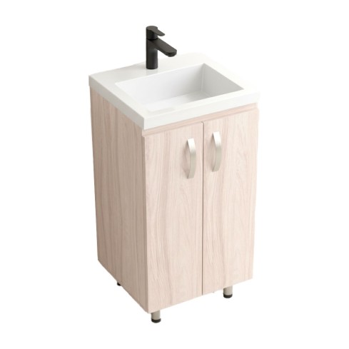 Mueble Sobre Piso 48X43 Cm Color Mali + Lavamanos Oslo Color Blanco