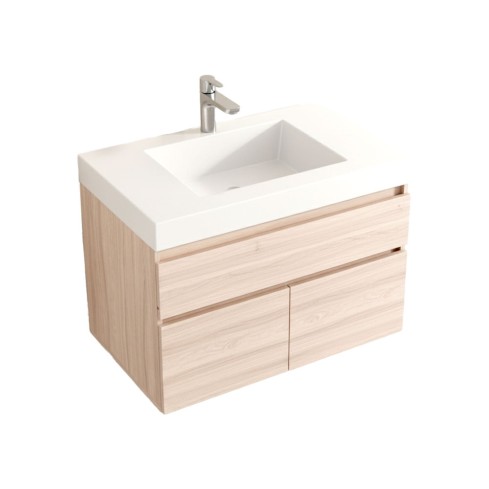 Mueble Elevado 79X48 Cm Macao Color Mali + Lavamanos Oslo Color Blanco