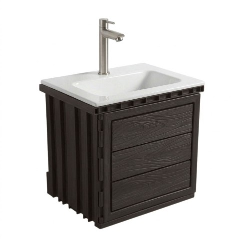 Mueble Senco Vanitie Eco Taupe Cafe + Lvm Rimini + Griferia