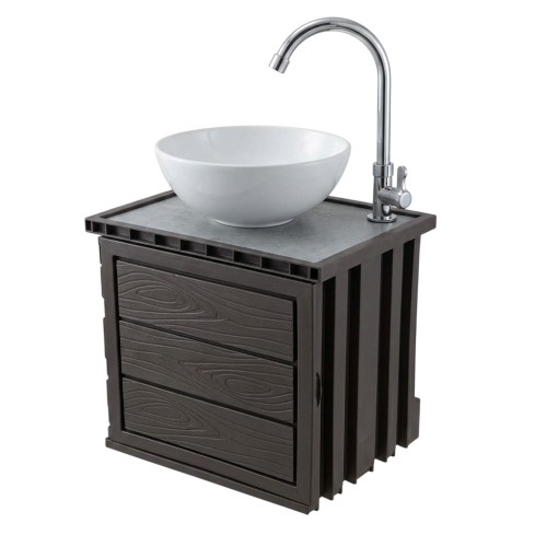 Mueble Senco Vanitie Eco Taupe Cafe + Lvm Yari + Griferia