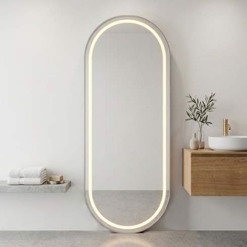 Espejo con Marco Plata REF:E244PS 180 Cm alto