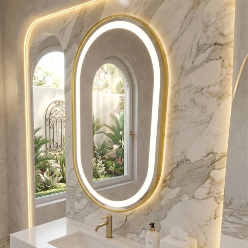 Espejo Oro 100X55 Cm  REF:E300JS