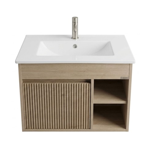 Mueble Marsella Lenga 60X46 Cm RF:60MS2700400 + Lavamanos Blanco RF:60PB2401008 STRETTO
