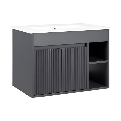 Mueble Lille Dark Grey 70X46 Cm RF:60LI2700522 + Lavamanos Blanco RF:60PB2401009 STRETTO