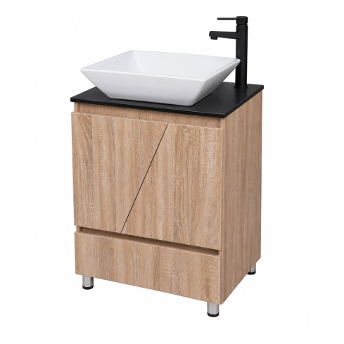 Mueble Inescril 61x40 Piso Torino Tapa Marmol Negro