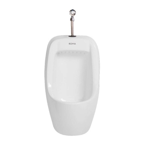 Orinal Barinas Mediano Blanco Con Llave Push+Sifon Sencillo