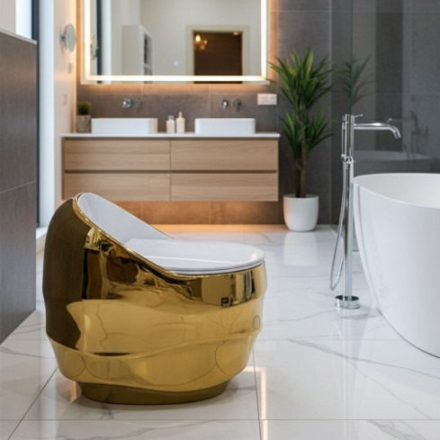 Sanitario Moderno Color Oro 