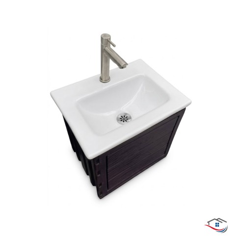  Combo Sanitario Ref: Urban + Mueble Vanitie Color GRIS Taupe + Lavamanos Ref : Rimini y grifería