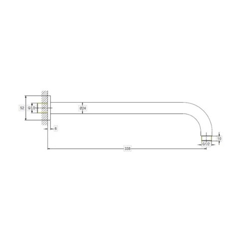 Brazo Regade Pared Loft Negro 33.8Cm Ref:Kg25Nr499