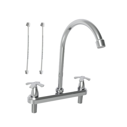 Llave Lavaplatos 8" Lotta Cruz Cromo + Acoples Rf:20Lu4509001A Stretto