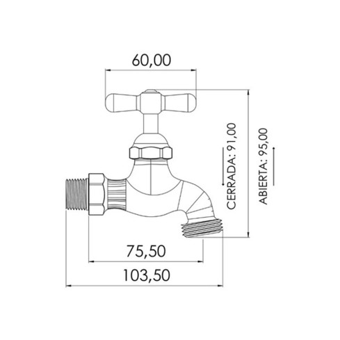 Llave Terminal Cromo T/Pesada Rf:01-5013-11bc Gricol 