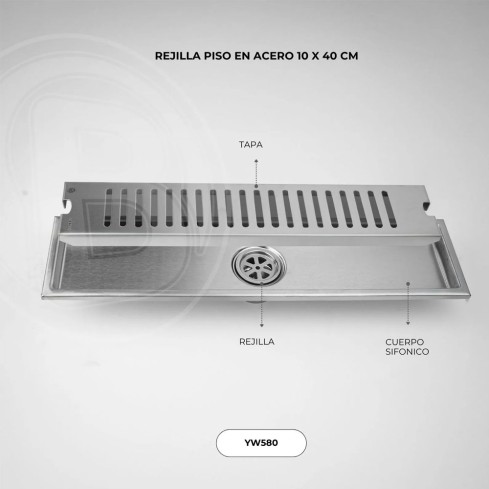 Rejilla Piso 10x40 Acer Inox Rf:Yw580 Boccher