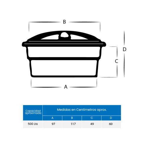 Tanque Bajito 500 Lt Blanco