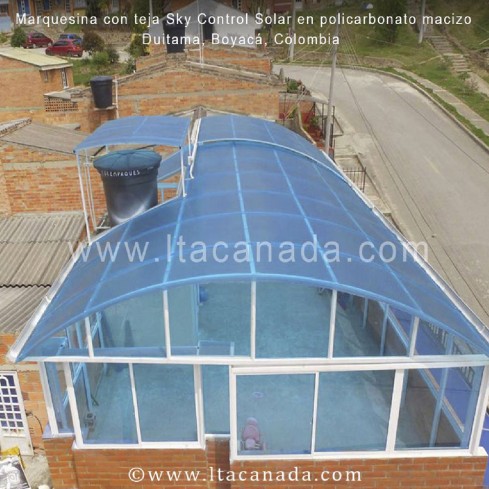 Rollo Sky Control Solar Policarbo Azul Lago 10Mx1.13Mx1.2Mm