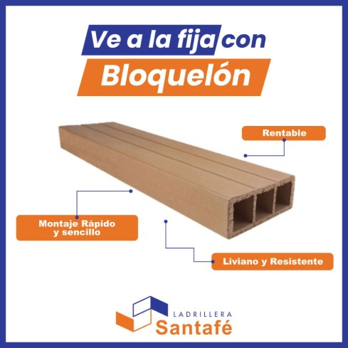 Ladrillo Bloquelon Santa Fe 23X80X8 Cm