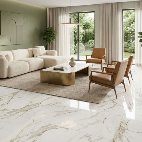 Porcelanato Brillante Milan Satvario Borial Blanco 60X120 Cm Caja 1.44 m2
