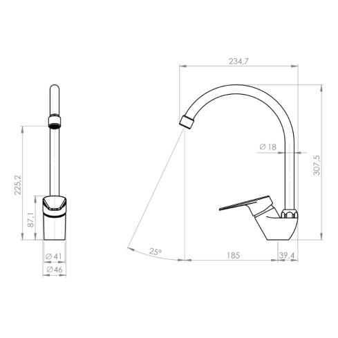 Llave Lavaplatos Monocontrol Dakota Cromo Rf:20Dk5603400 Stretto