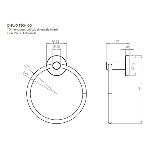 Toallero Aro Benton Inox Rf:21Be0000111 Stretto