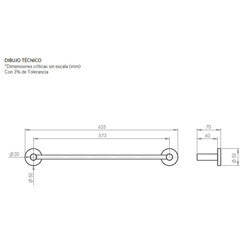 Toallero Barra 62Cm Benton Inox Rf:21Be0000113 Stretto