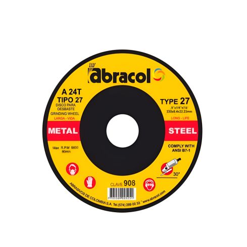 Disco Para Pulir Metal 9 Pulgadas X1/4" X1/8" Abracol