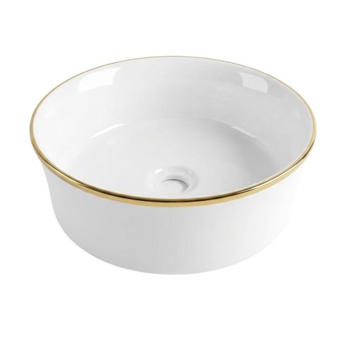 Lavamanos Blanco Borde Oro REF:022GE ROSAEX