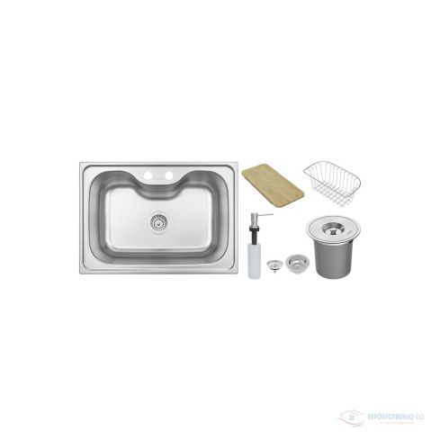 Combo Lavaplatos Morgana Tramontina 68X48 Cm X31/2 Pulgadas+Accesorios Ref:94990/002 - Ref:0010210102
